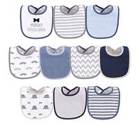 Hudson Baby Unisex Cotton and Polyester Bibs - Blue - One size