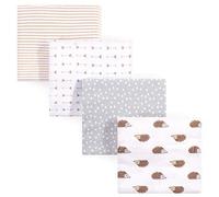 Hudson Baby Unisex Flannel Receiving Blankets, 4-Pack