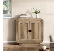 Hudson Cabinet - 2 Door - Small - Ribbed Carved - Mango Wood