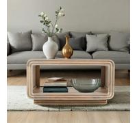 Hudson Coffee Table - Ribbed Carved - Mango Wood