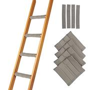 Hudson Comfort Bunk Bed Ladder Pads - Soft Brushed Fabric for Foot Comfort with Anti Slip Dots on Bottom - Strong Hook and Loop and Adjustable Straps for a Tight Wrap - 10x10 Inch (Set of 4) (Gray)