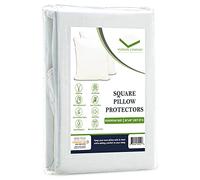 Hudson Comfort Euro 26x26 Pillow Protector - 100% Waterproof, Prevents Feathers from Popping, European Square Zippered Pillow Covers (2 Pack, 26x26 Inch)