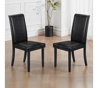 Hudson Dining Chair - Set of 2 - Black Faux Leather