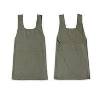 Hudson Durable Goods Cotton Cross Back Apron for Women - Seamless Crossover Style Smock Apron, Sage