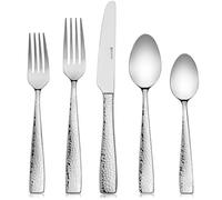 Hudson Essentials 40-Piece Hammered Stainless Steel 18/10 Flatware Silverware Set, Service for 8 (40-Piece Set)