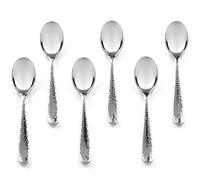 Hudson Essentials Hammered Demitasse Espresso Spoons, 4.6-inch Mini Coffee Spoons, 18/10 Stainless Steel Small Spoons for Dessert, Coffee, Tea, Set of 6 Bergamo Spoons