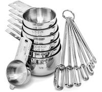 Hudson Essentials Stainless Steel Measuring Cups and Spoons Set (14 Piece Set)
