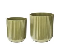 Hudson Green Corrugated Planter Set of Two H37cm D37cm