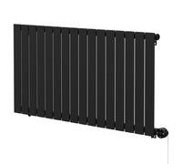 Hudson Heating Hudson Colore Horizontal Digital Thermostatic Electric Single Panel Radiator | Matt Black | Mild Steel | 600mm x 1212mm