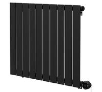 Hudson Heating Hudson Colore Horizontal Digital Thermostatic Electric Single Panel Radiator | Matt Black | Mild Steel | 600mm x 756mm