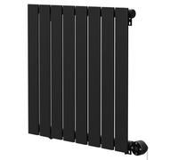 Hudson Heating Hudson Colore Horizontal Digital Thermostatic Electric Single Panel Radiator | Matt Black | Mild Steel | 600mm x 604mm