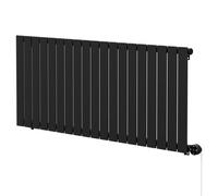 Hudson Heating Hudson Colore Horizontal Digital Thermostatic Electric Single Panel Radiator | Matt Black | Mild Steel | 600mm x 1440mm