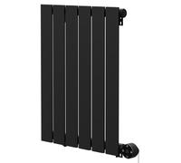Hudson Heating Hudson Colore Horizontal Digital Thermostatic Electric Single Panel Radiator | Matt Black | Mild Steel | 600mm x 452mm