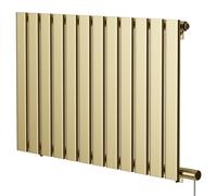 Hudson Heating Hudson Colore Horizontal Electric Single Panel Radiator | Brushed Brass | Mild Steel | 600mm x 908mm