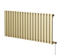 Hudson Heating Hudson Colore Horizontal Electric Single Panel Radiator | Brushed Brass | Mild Steel | 600mm x 1440mm