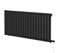 Hudson Heating Hudson Colore Horizontal Electric Single Panel Radiator | Matt Black | Mild Steel | 600mm x 1440mm