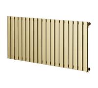 Hudson Heating Hudson Colore Horizontal Single Panel Radiator | Brushed Brass | Mild Steel | 600mm x 1440mm