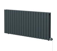 Hudson Heating Hudson Horizontal Digital Thermostatic Electric Double Panel Radiator | Anthracite | Mild Steel | 600mm x 1440mm
