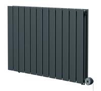 Hudson Heating Hudson Horizontal Digital Thermostatic Electric Double Panel Radiator | Anthracite | Mild Steel | 600mm x 908mm