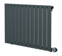 Hudson Heating Hudson Horizontal Digital Thermostatic Electric Single Panel Radiator | Anthracite | Mild Steel | 600mm x 908mm