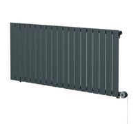 Hudson Heating Hudson Horizontal Digital Thermostatic Electric Single Panel Radiator | Anthracite | Mild Steel | 600mm x 1440mm