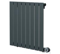 Hudson Heating Hudson Horizontal Digital Thermostatic Electric Single Panel Radiator | Anthracite | Mild Steel | 600mm x 604mm