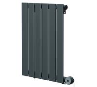 Hudson Heating Hudson Horizontal Digital Thermostatic Electric Single Panel Radiator | Anthracite | Mild Steel | 600mm x 452mm