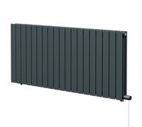 Hudson Heating Hudson Horizontal Electric Double Panel Radiator | Anthracite | Mild Steel | 600mm x 1440mm