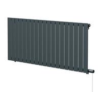 Hudson Heating Hudson Horizontal Electric Single Panel Radiator | Anthracite | Mild Steel | 600mm x 1440mm