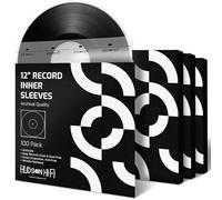 Hudson Hi-Fi Anti-Static Vinyl Record Inner Sleeves - Protective Vinyl Record Inner Sleeve 100- Pack - Protect Your LP Albums from Scratches, Dust & Dirt - Acid-Free Rice Paper Interior Disc Covers