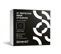 Hudson Hi-Fi Anti-Static Vinyl Record Sleeves - Durable Clear Disc Sleeves- Protect Your LP Albums from Scratches, Dust & Dirt - Acid-Free Rice Paper Disc Covers, 250x Inner Sleeves