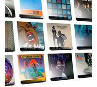 Hudson Hi-Fi LP Vinyl Record Wall Display Shelves - Display Your Daily Listening in Style - Black Satin - 12 Pack