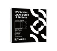 Hudson Hi-Fi Premium Clear Vinyl Record Outer Sleeves - 100-Pack - Protect LP Albums - 3mm Thick Polyethylene