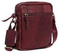 Hudson & James 100% Genuine Real Vintage Hunter Leather Handmade Mens Womens Leather Everyday Crossover Shoulder Work Tablet Messenger Bag (Vintage Purple)