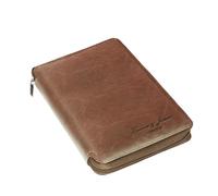 Hudson & James 100% Real Leather Travel Wallet Passport Holder Cover RFID Blocking- Document Case Organizer (Tan)