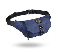 Hudson & James Bumbag Waist Fanny Pack Running Belt for Men Women Unisex Bum Bag Zipper Pockets Adjustable Belt, Waterproof Pocket for Outdoors Workout Hiking Gifts for Men Women (Blue Milange)