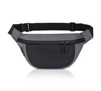 Hudson & James Bumbag Waist Fanny Pack Running Belt for Men Women Unisex Bum Bag Zipper Pockets Adjustable Belt, Waterproof Pocket for Outdoors Workout Hiking Gifts for Men Women (Grey)