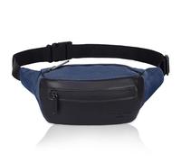 Hudson & James Bumbag Waist Fanny Pack Running Belt for Men Women Unisex Bum Bag Zipper Pockets Adjustable Belt, Waterproof Pocket for Outdoors Workout Hiking Gifts for Men Women (Navy Blue)