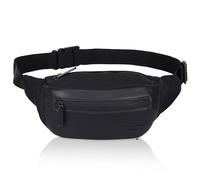Hudson & James Bumbag Waist Fanny Pack Running Belt for Men Women Unisex Bum Bag Zipper Pockets Adjustable Belt, Waterproof Pocket for Outdoors Workout Hiking Gifts for Men Women (Black)