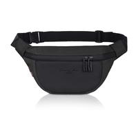 Hudson & James Bumbag Waist Fanny Pack Running Belt for Men Women Unisex Bum Bag Zipper Pockets Adjustable Belt, Waterproof Pocket for Outdoors Workout Hiking Gifts for Men Women (Black)