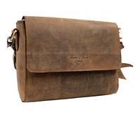Hudson & James Designer Genuine Leather Women Ladies Small Travel Satchel Everyday Crossover Cross body Shoulder Handbag Bag (Distressed Brown)