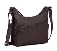 Hudson & James Designer Genuine Leather Women Ladies Travel Satchel Everyday Crossover Cross body Work iPad Shoulder Handbag Bag (Brown)