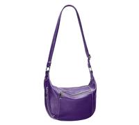 Hudson & James Designer Genuine Leather Women Ladies Travel Satchel Everyday Crossover Cross body Work iPad Shoulder Handbag Bag (Purple)