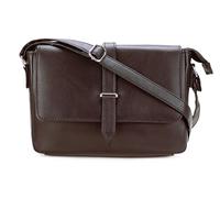 Hudson & James Designer Genuine Leather Women Ladies Travel Satchel Everyday Crossover Cross body Work Mobile Shoulder Handbag Bag (Dark Brown)
