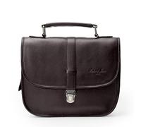 Hudson & James Designer Genuine Leather Women Ladies Travel Satchel Everyday Crossover Cross body Work iPad Shoulder Handbag Bag (Dark Brown)