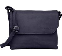 Hudson & James Designer Genuine Leather Women Ladies Travel Satchel Everyday Crossover Cross body Work iPad Shoulder Handbag Bag (Navy Blue)