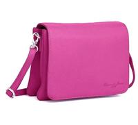 Hudson & James Designer Genuine Leather Women Ladies Travel Satchel Everyday Crossover Cross body Work iPad Shoulder Handbag Bag (Pink)
