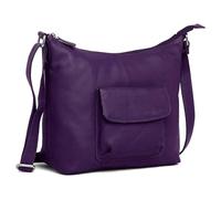 Hudson & James Designer Genuine Leather Women Ladies Travel Satchel Everyday Crossover Cross body Work iPad Shoulder Handbag Bag (Purple)