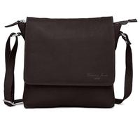 Hudson & James Designer Genuine Leather Women Ladies Travel Satchel Everyday Crossover Cross body Work iPad Shoulder Handbag Bag (Dark Brown)