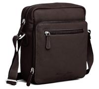 Hudson & James Designer Genuine Leather Women Ladies Travel Satchel Everyday Crossover Cross body Work iPad Shoulder Handbag Bag (Dark Brown)